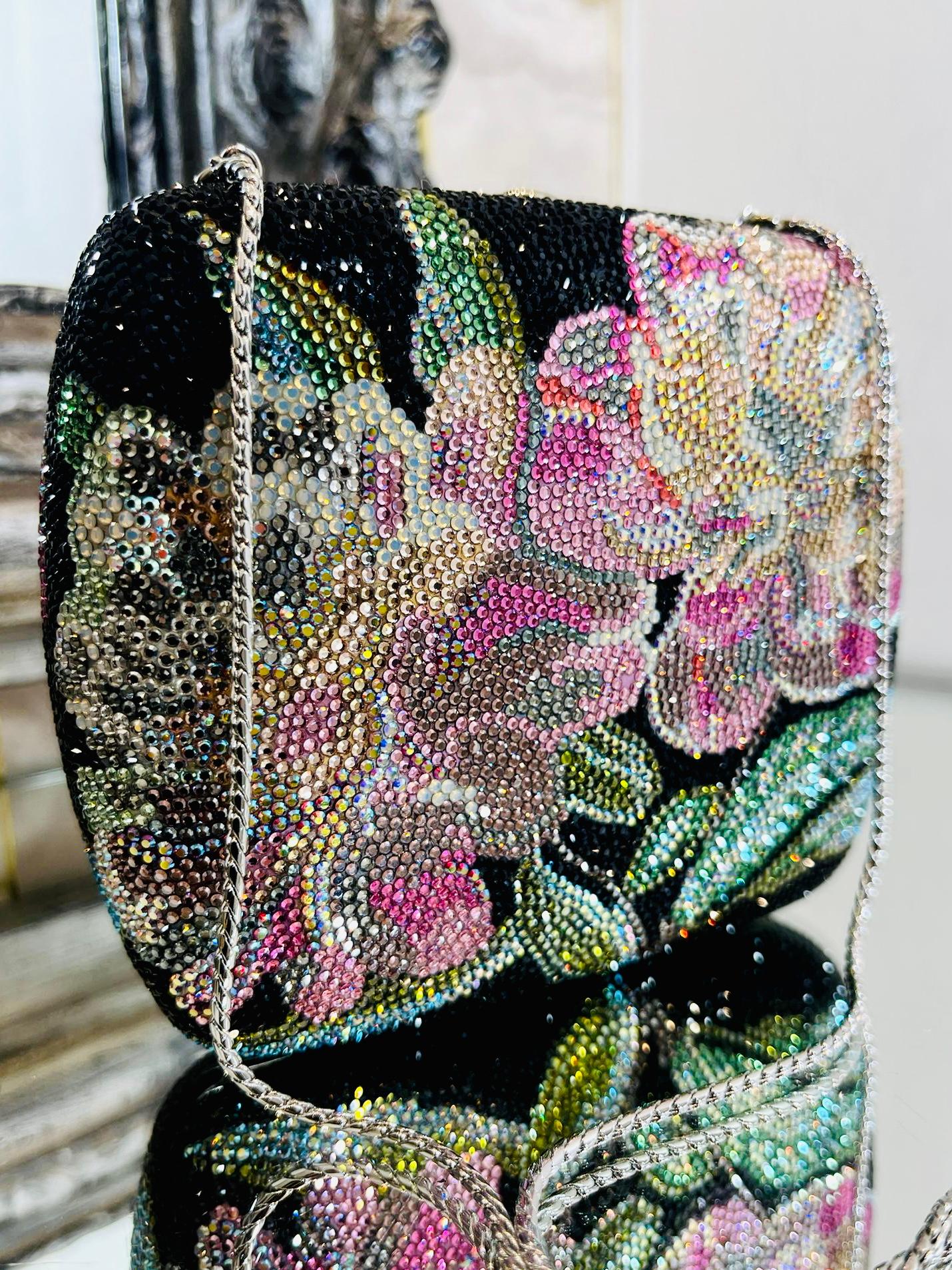 Women's Judith Leiber Floral Crystal Box Bag