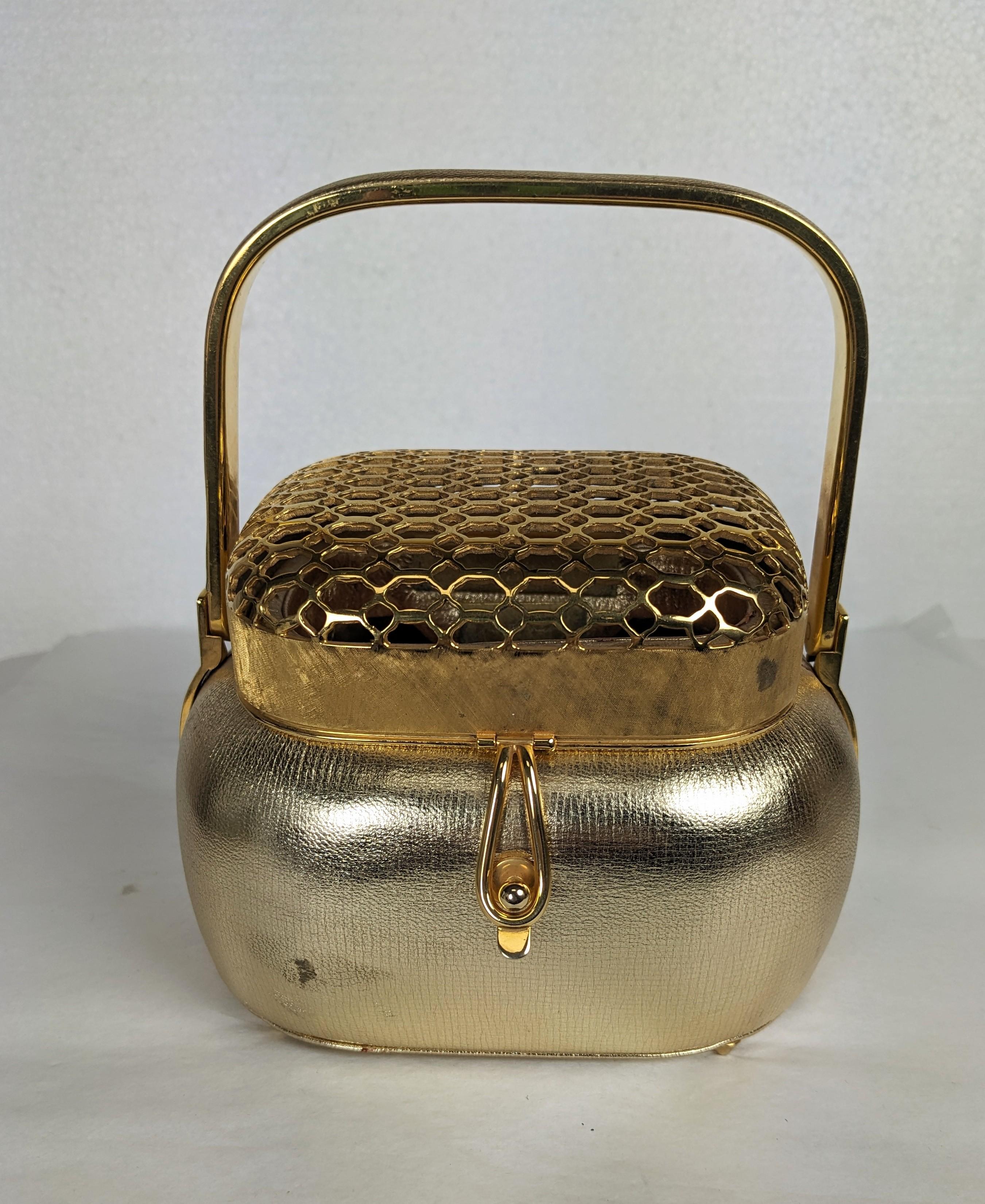 Judith Leiber Gold Kid Asian Inspired Novelty Bag For Sale 6