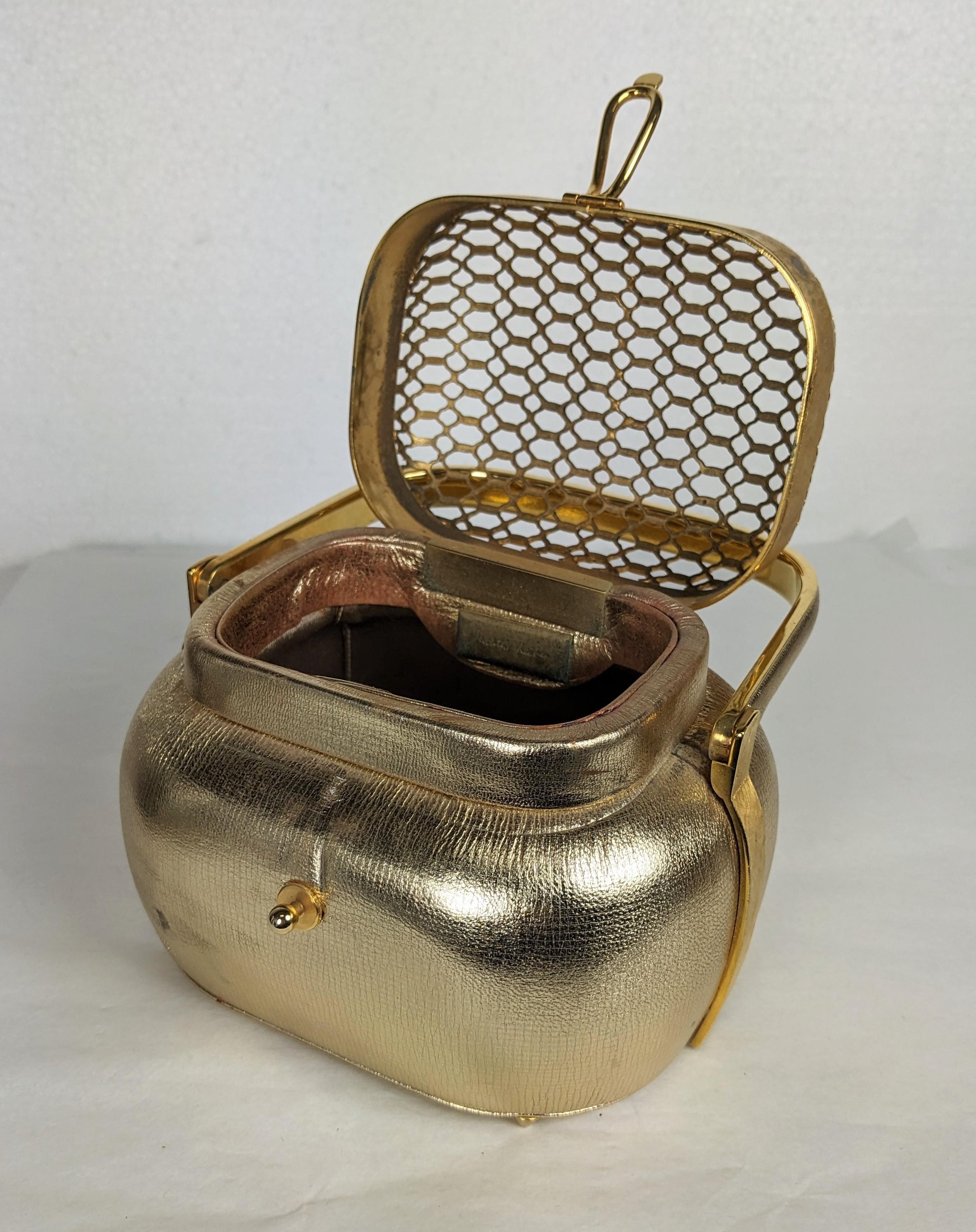 Judith Leiber Gold Kid Asian Inspired Novelty Bag In Good Condition For Sale In New York, NY