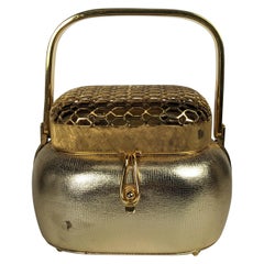 Judith Leiber Gold Kid Asian Inspired Novelty Bag