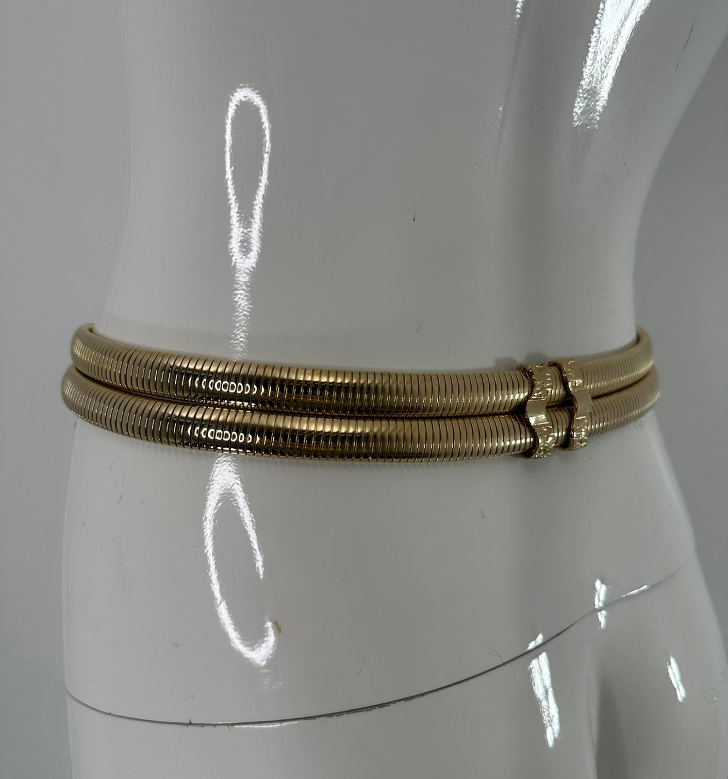 Judith Leiber, fibbia a testa di leone in metallo dorato con espansione  Cintura in vendita 1