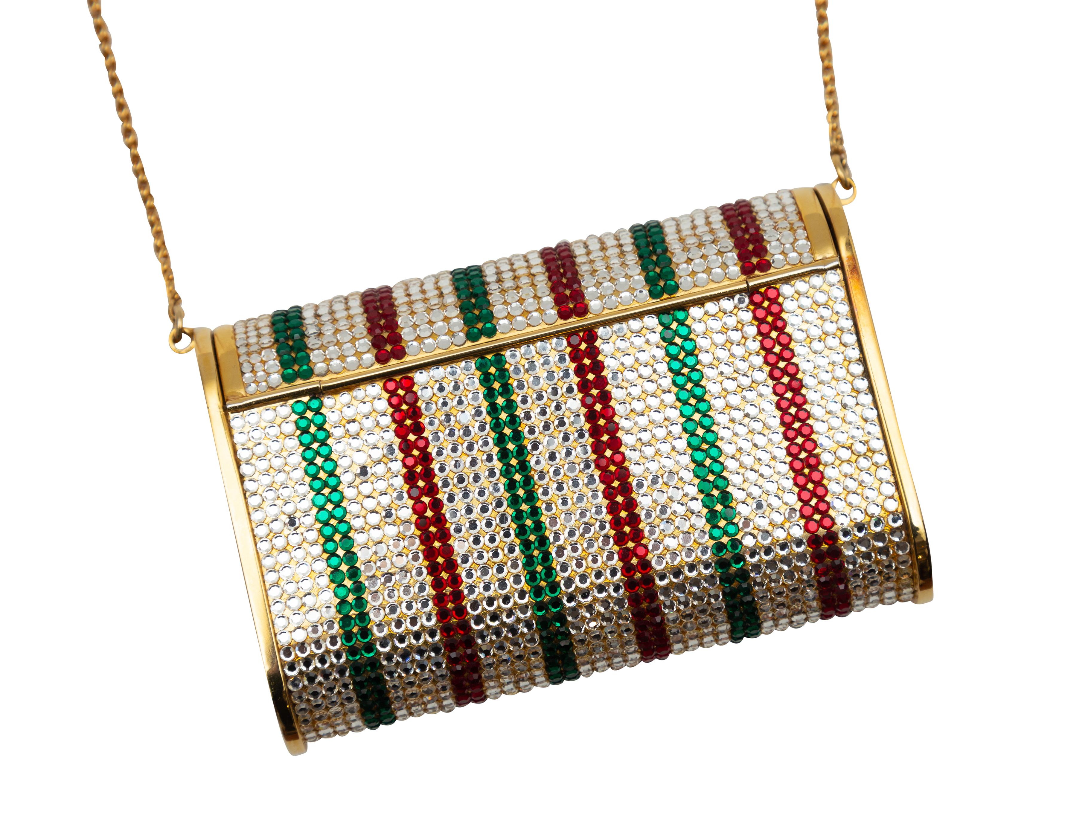 Women's Judith Leiber Gold & Multicolor Crystal Striped Purse