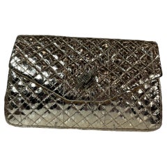 Vintage JUDITH LEIBER Gold Snake Quilted Clutch Detachable Strap, Coin Purse, & Mirror