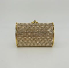 Judith Leiber Gold Swarovski Crystal Mini Minaudiere