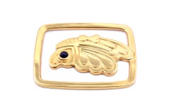 Judith Leiber Gold Tone Butterfly Bookmark Clip with Cabachon Sapphire