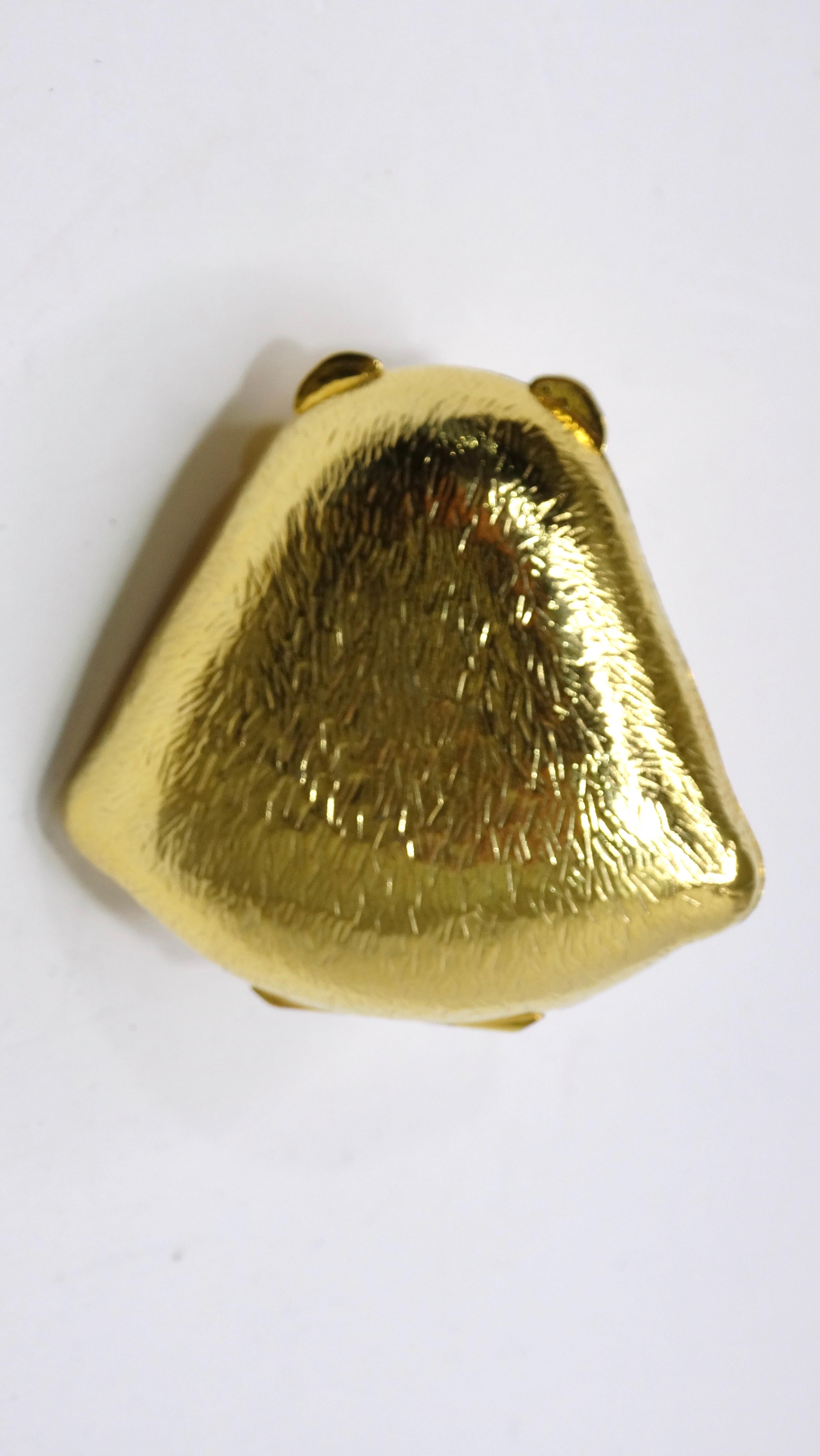 Judith Leiber - Boîte à bijoux en métal doré pour singe en vente 1