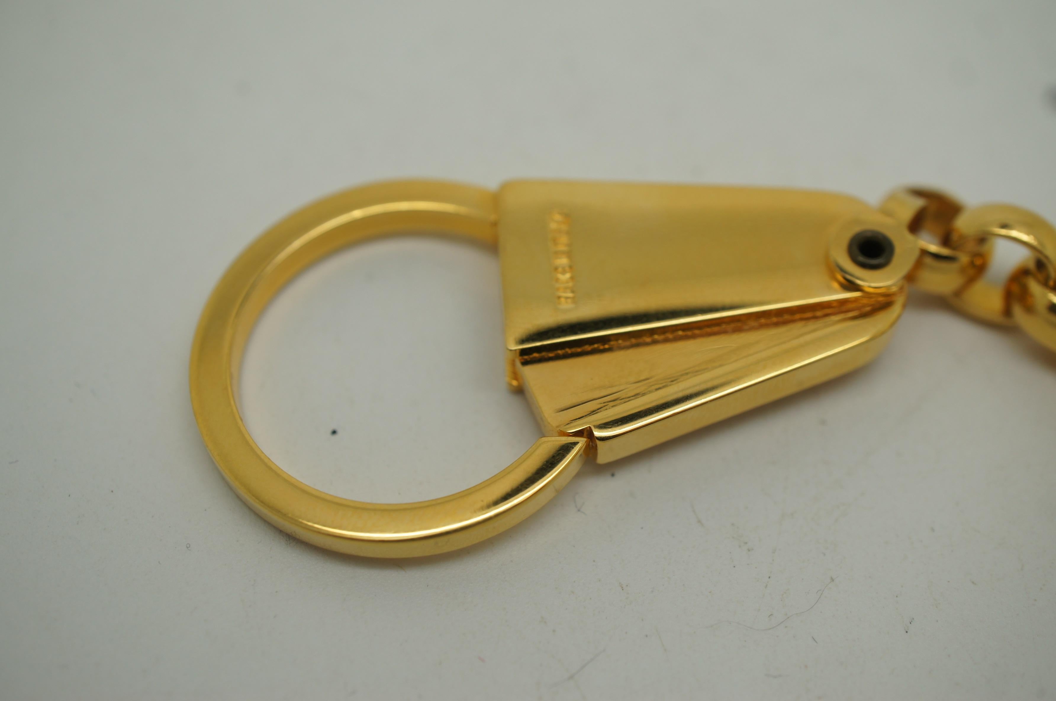 Judith Leiber Gold Tone Pocket Comb & Jade Acorn Key Chain Clip 1