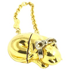 Judith Leiber Goldtone Cat Keychain