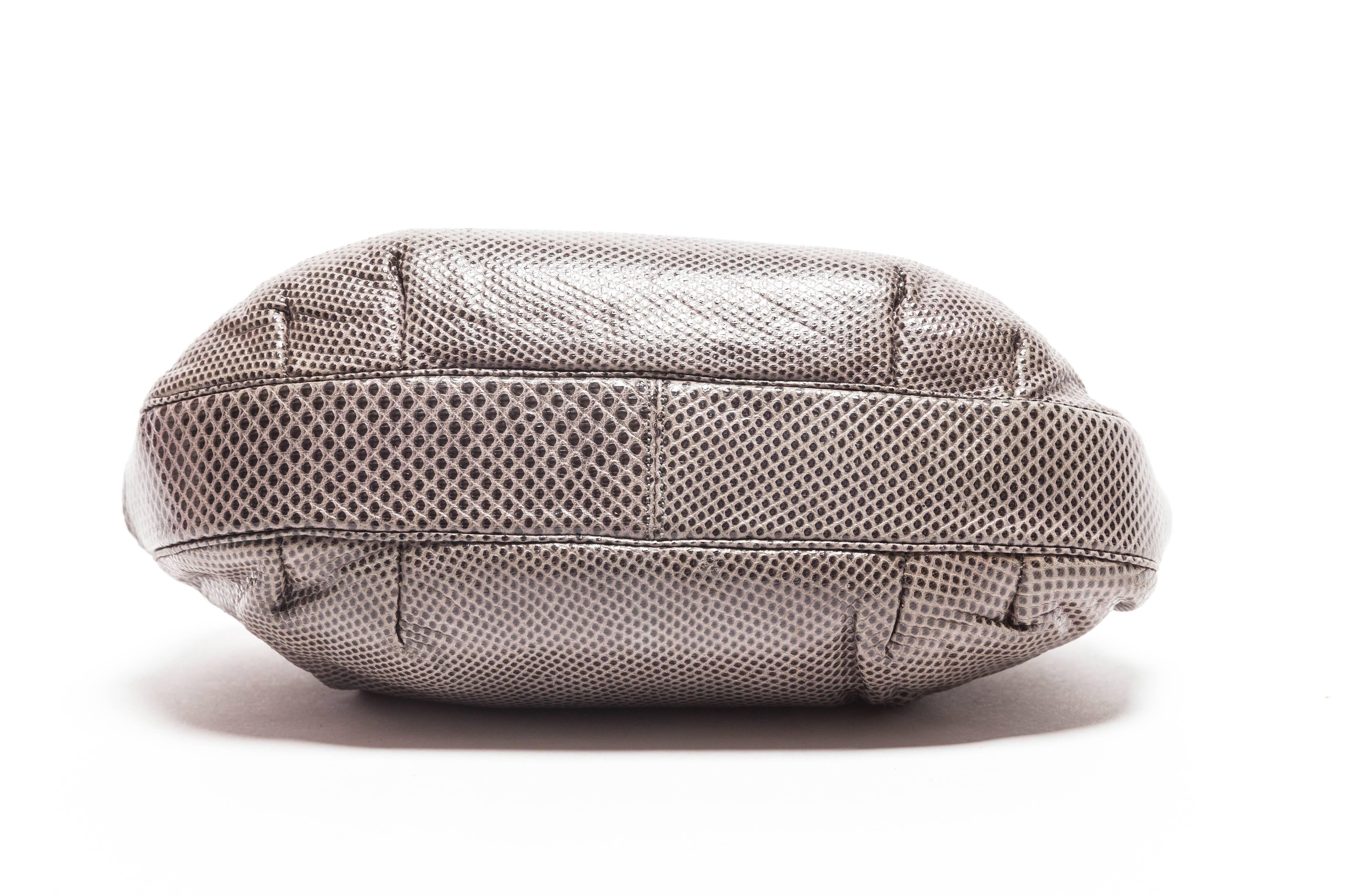 Judith Leiber Graphite Snakeskin Clutch with Quartz and Onyx Accent 1