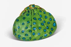Judith Leiber Green and Blue Reptile Leather Clutch Bag, 1986