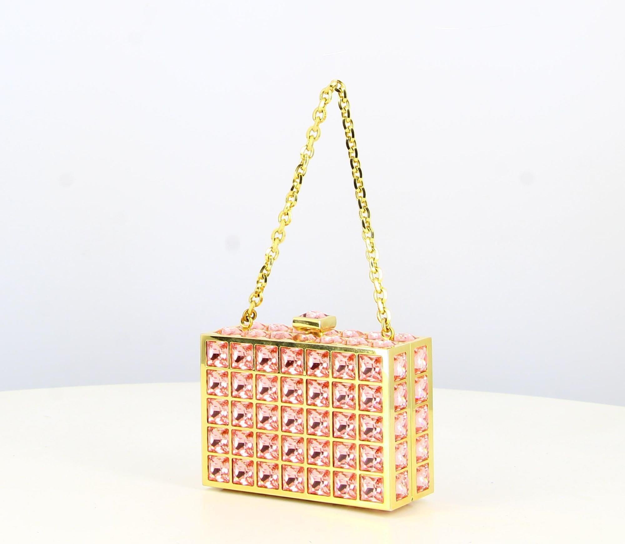 Judith Leiber Handbag Pink And Golden  In Good Condition In PARIS, FR