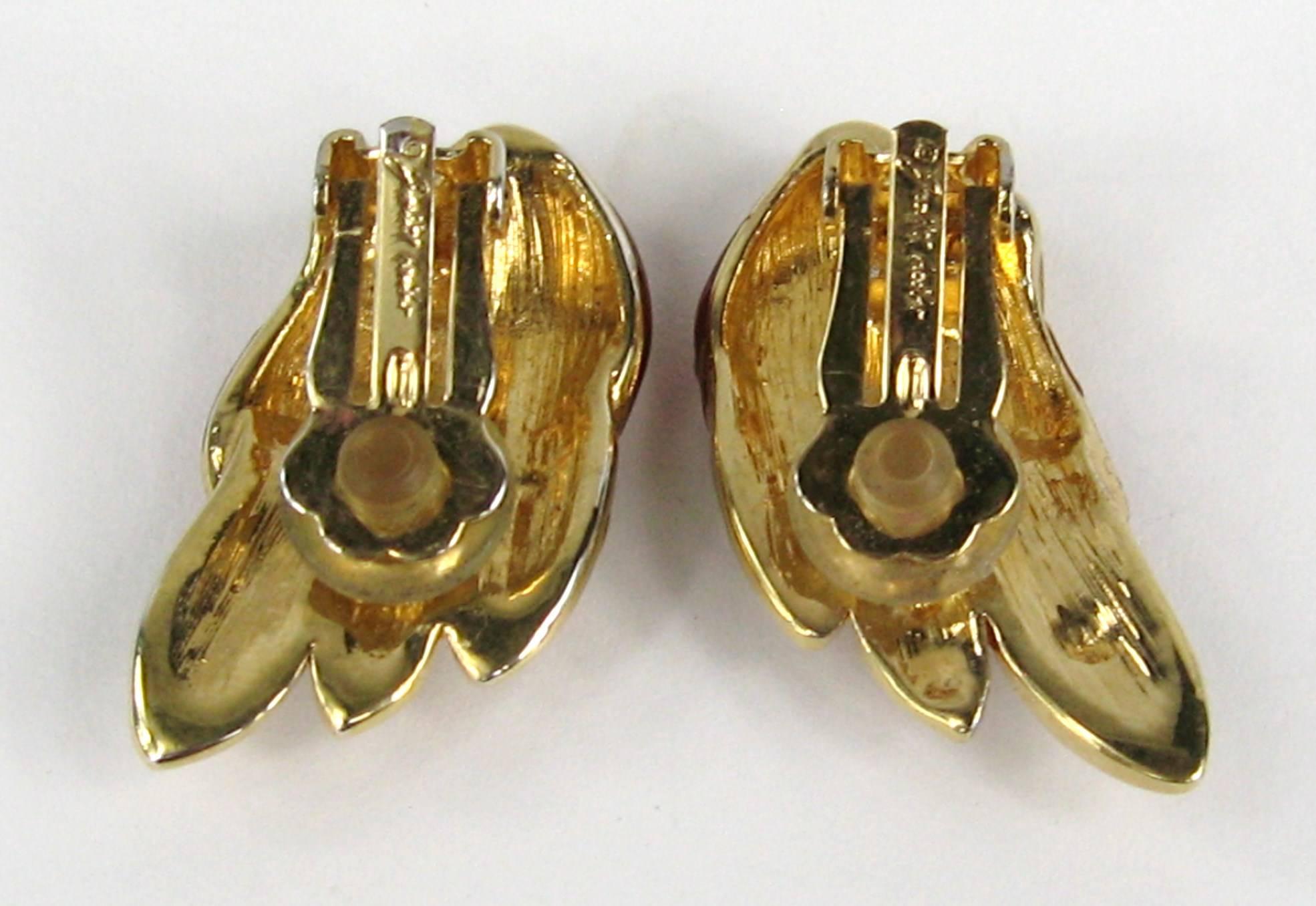 Judith Leiber Hummingbird Bird Brooch and Earrings French Enamel  For Sale 1
