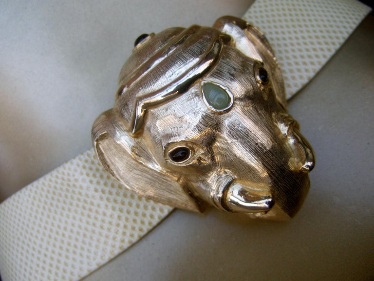 Judith Leiber VTG Gold Elephant Statement Belt Judith Leiber Jeweled Gilt Metal Elephant Buckle Belt c  main image 3