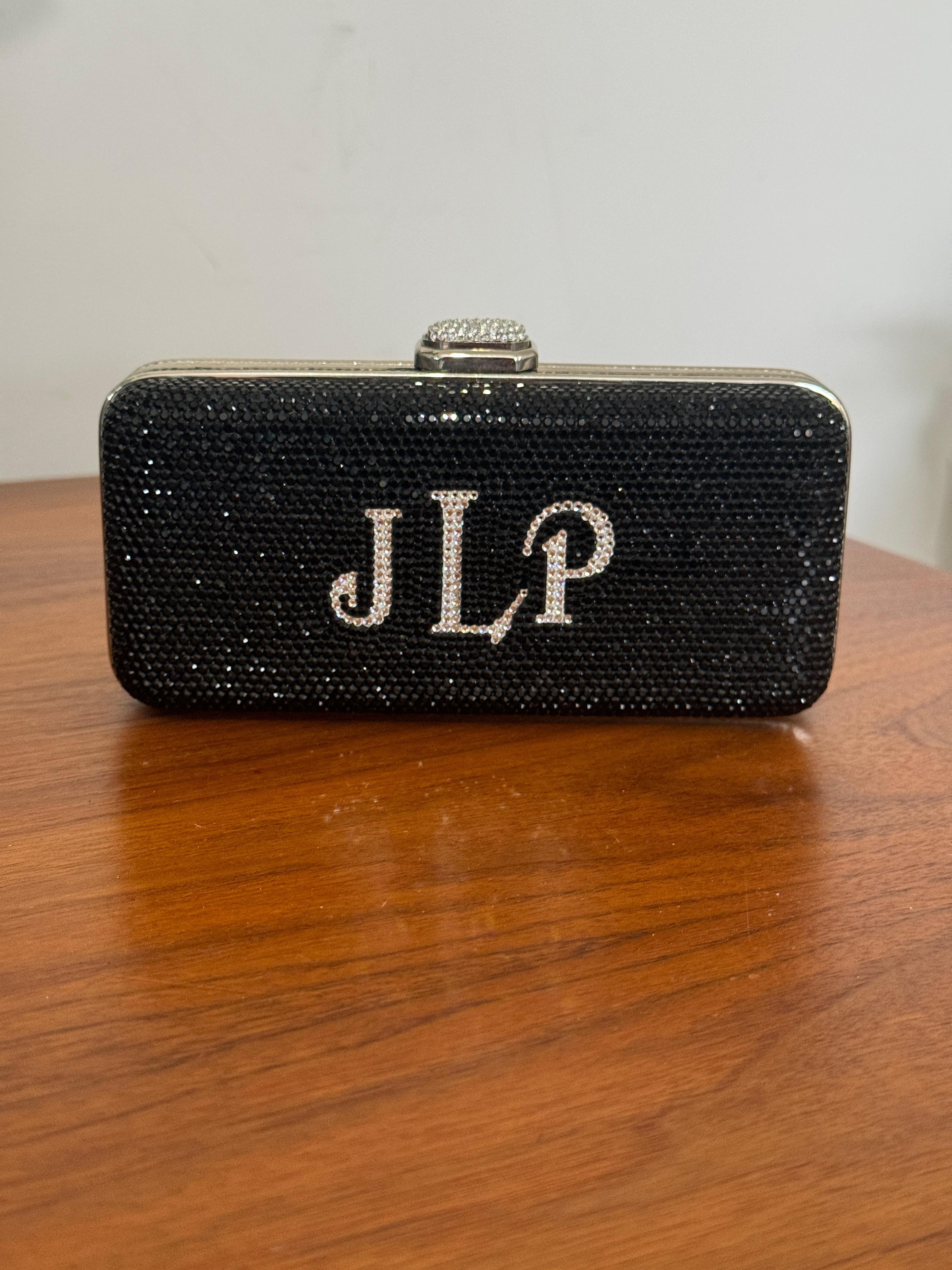 Judith Leiber JLP Minaudiere Clutch, doppelseitig, schwarz-silber, neu mit Etikett im Angebot 6