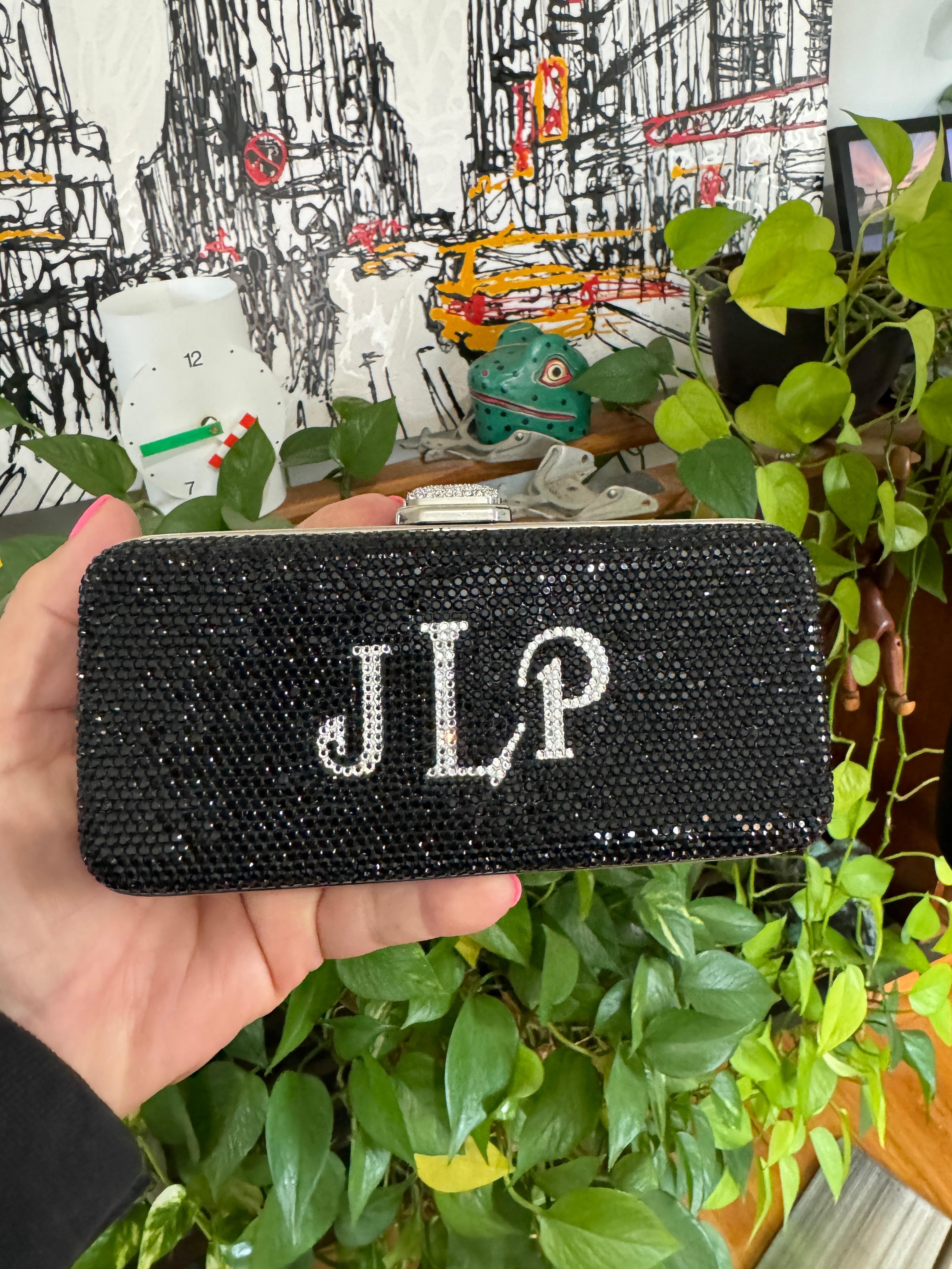 Judith Leiber JLP Minaudiere Clutch, doppelseitig, schwarz-silber, neu mit Etikett im Angebot 7