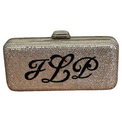 Judith Leiber JLP Minaudiere Clutch Double sided Black Silver New with Tag