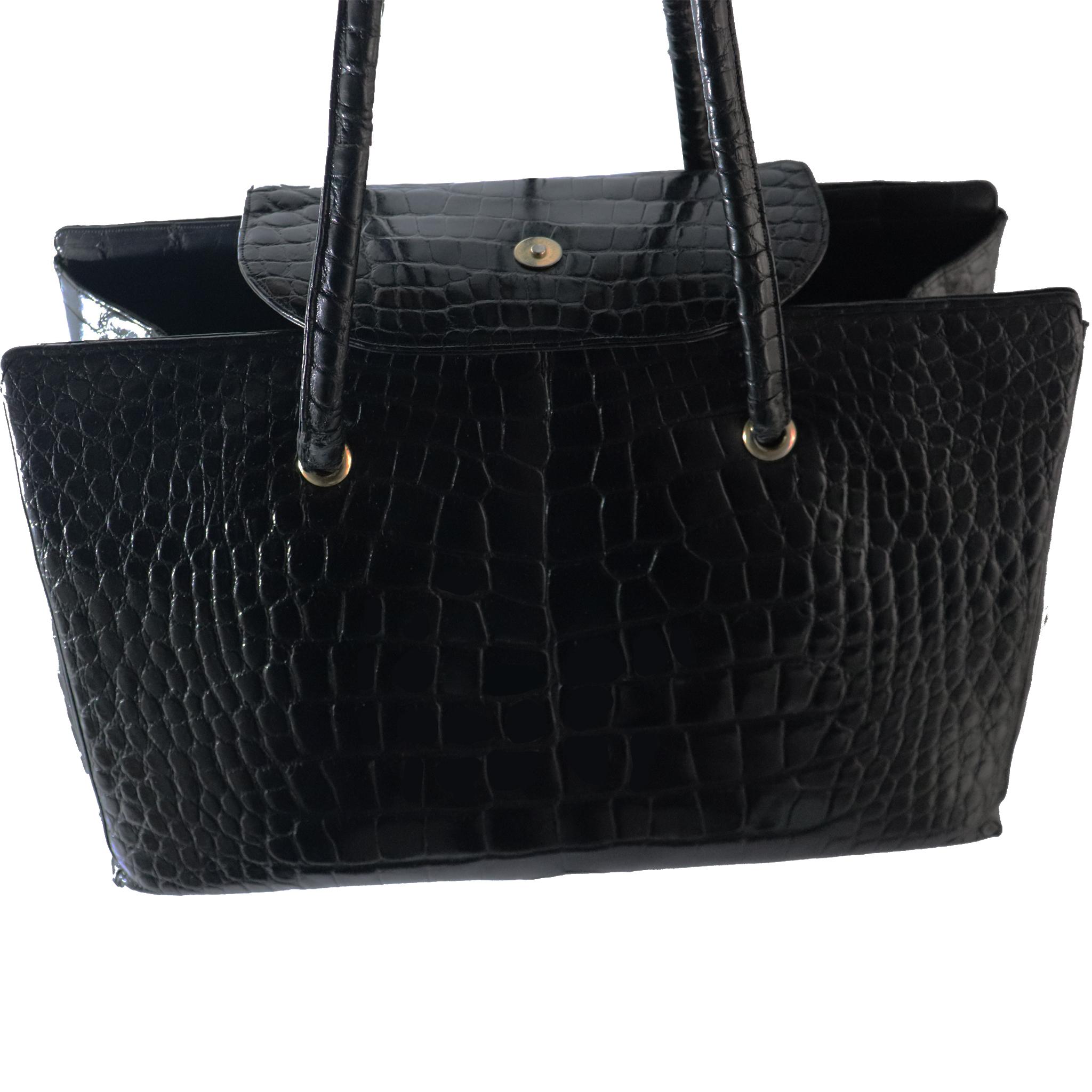 black croc purse