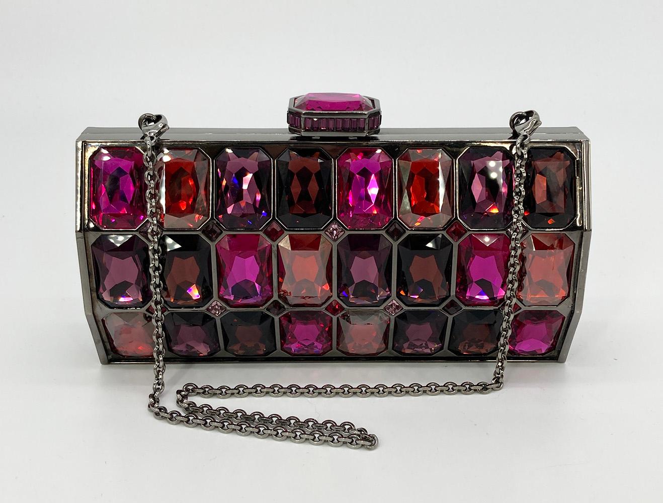 Judith Leiber Large Gemstone Minaudiere Clutch For Sale 6