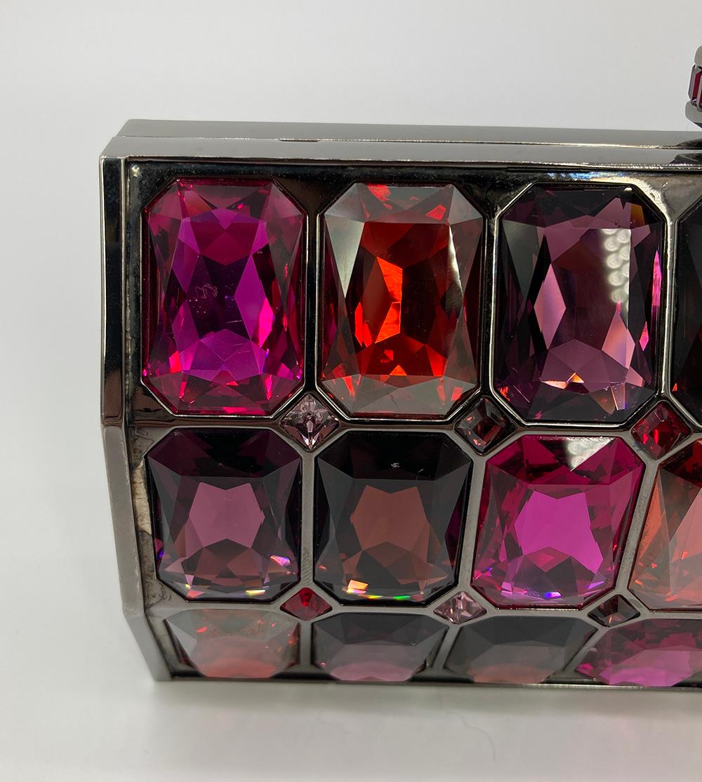 Judith Leiber Large Gemstone Minaudiere Clutch For Sale 3