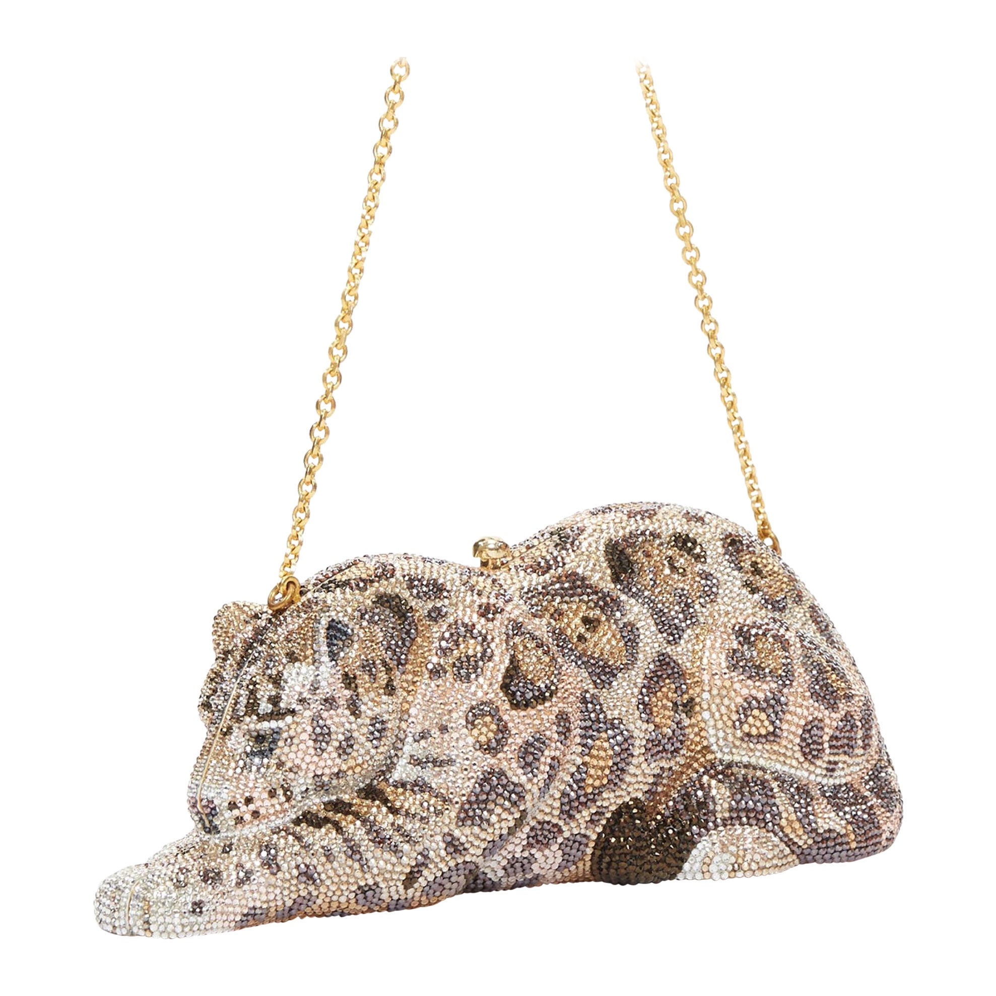 Pochette JUDITH LEIBER in edizione limitata Wildcat Chiquita jaguar minaudiere in vendita