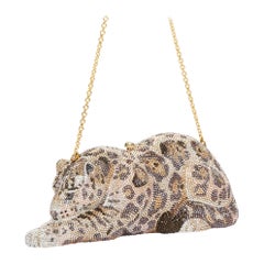 Pochette JUDITH LEIBER in edizione limitata Wildcat Chiquita jaguar minaudiere