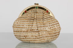Pochette Judith Leiber en peau de serpent tressée, édition limitée