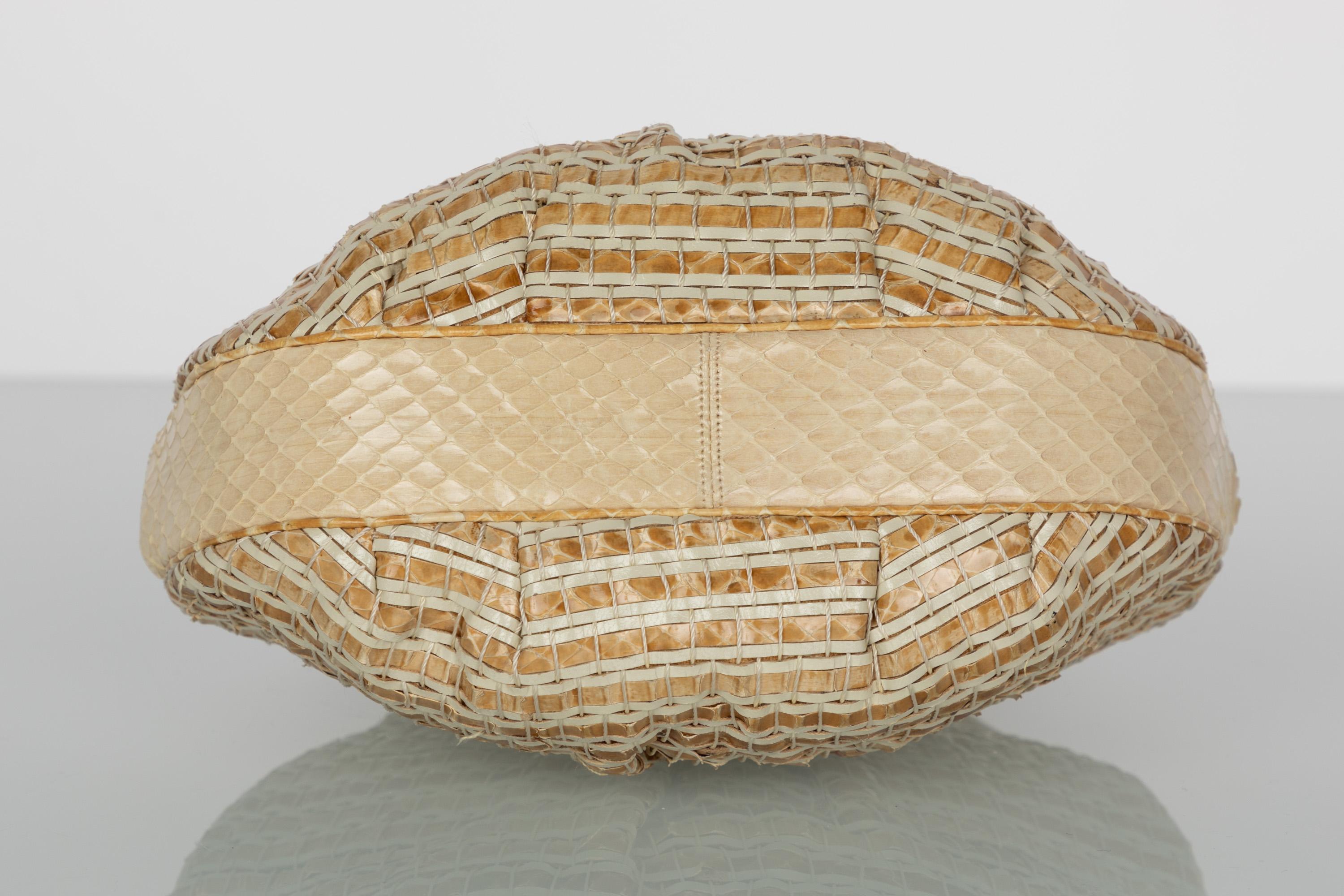  Judith Leiber Limited Edition Woven Snakeskin Clutch Bag For Sale 3