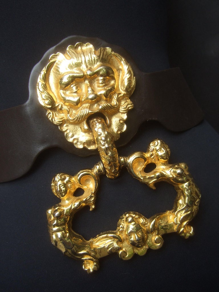 Ornate Gilt Metal Medallion Charm Belt Made in Spain at 1stDibs