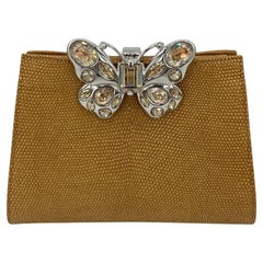 Judith Leiber Metallic Lizard Butterfly Clutch