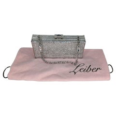 Vintage Judith Leiber Mini Minaudiere Swarovski Crystal-Embellished Clutch Silver