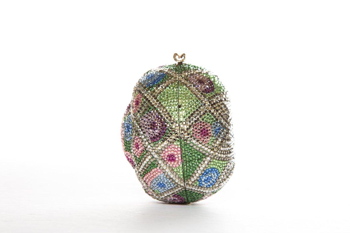 JUDITH LEIBER  Multi Color Faberge Egg Evening Bag Sale In Good Condition For Sale In Scottsdale, AZ