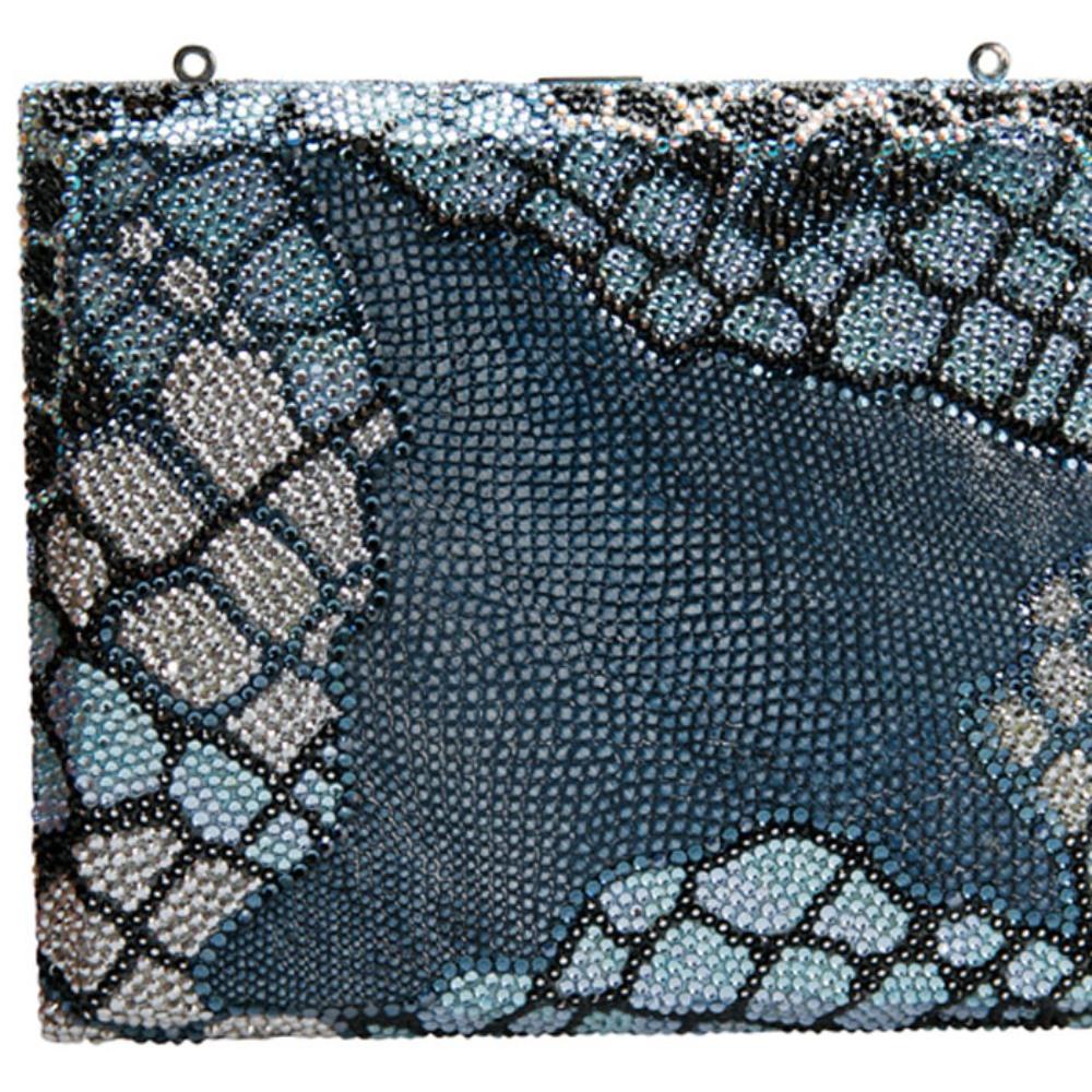 Judith Leiber Multicolor Swarovski Crystal Leather Minaudiere Box Clutch 1