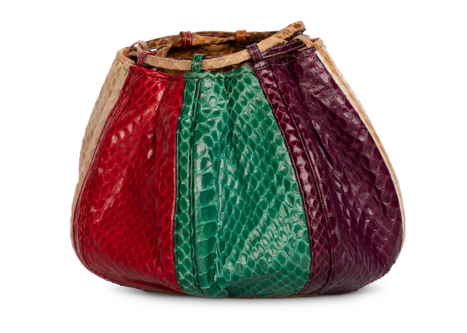 Women's Judith Leiber  Multicolored Snakskin Beach Ball Shoulder Bag, 1980s For Sale