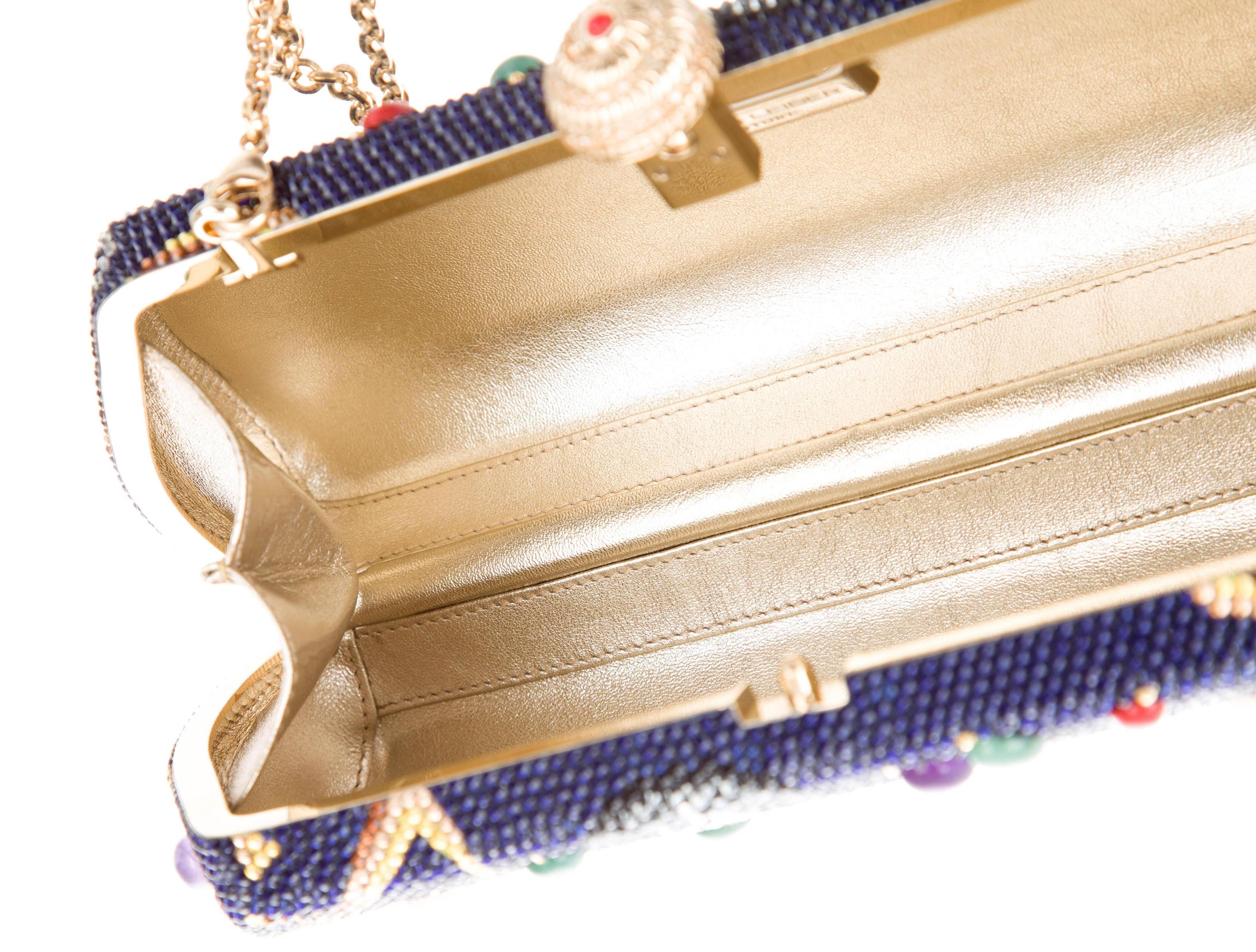 Judith Leiber New Nautical Swarovski Crystal Bead Evening Box Clutch Bag in Box In New Condition In Chicago, IL