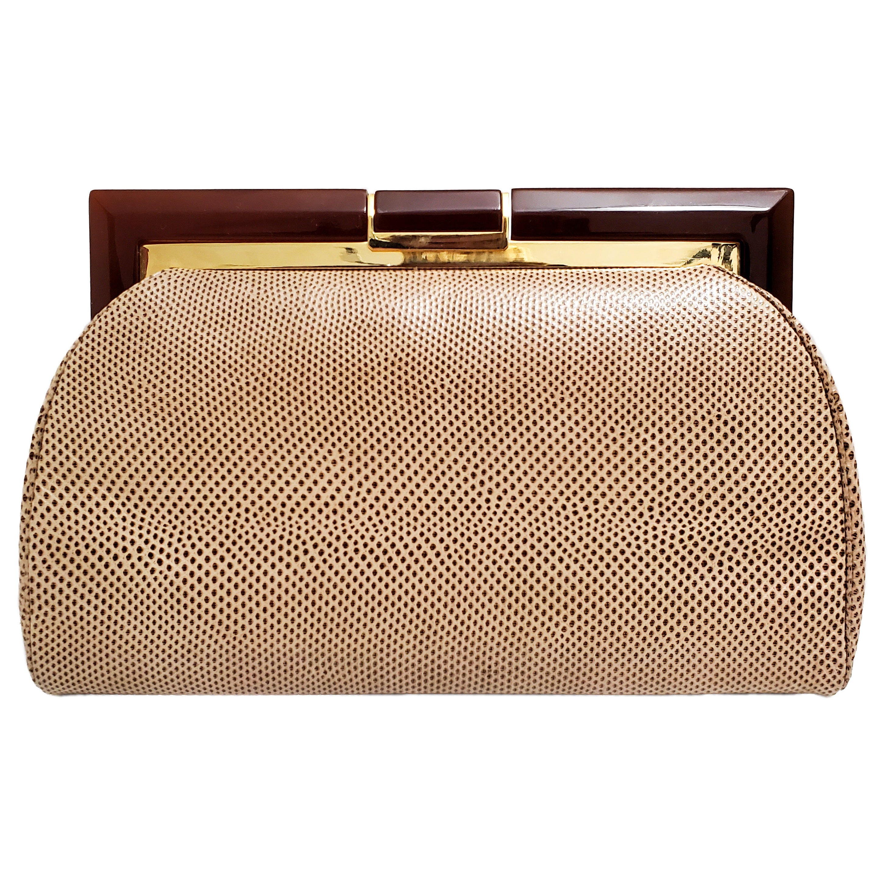 Judith Leiber Ostrich Clutch Resin Flip Trim and Clasp at 1stDibs
