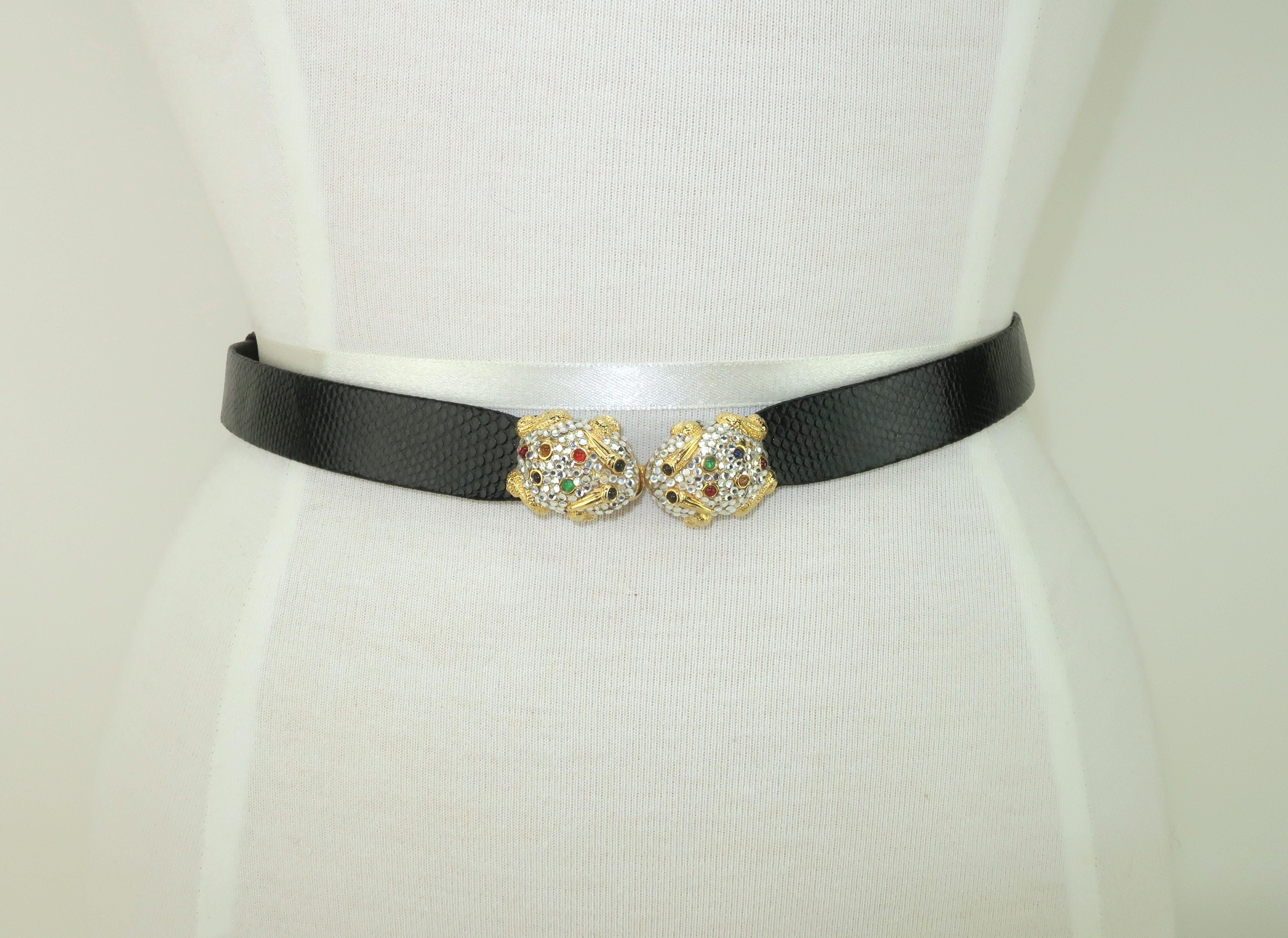 Judith Leiber Pave Crystal Bejeweled Frog Belt 6
