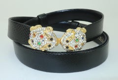 Judith Leiber Pave Crystal Bejeweled Frog Belt