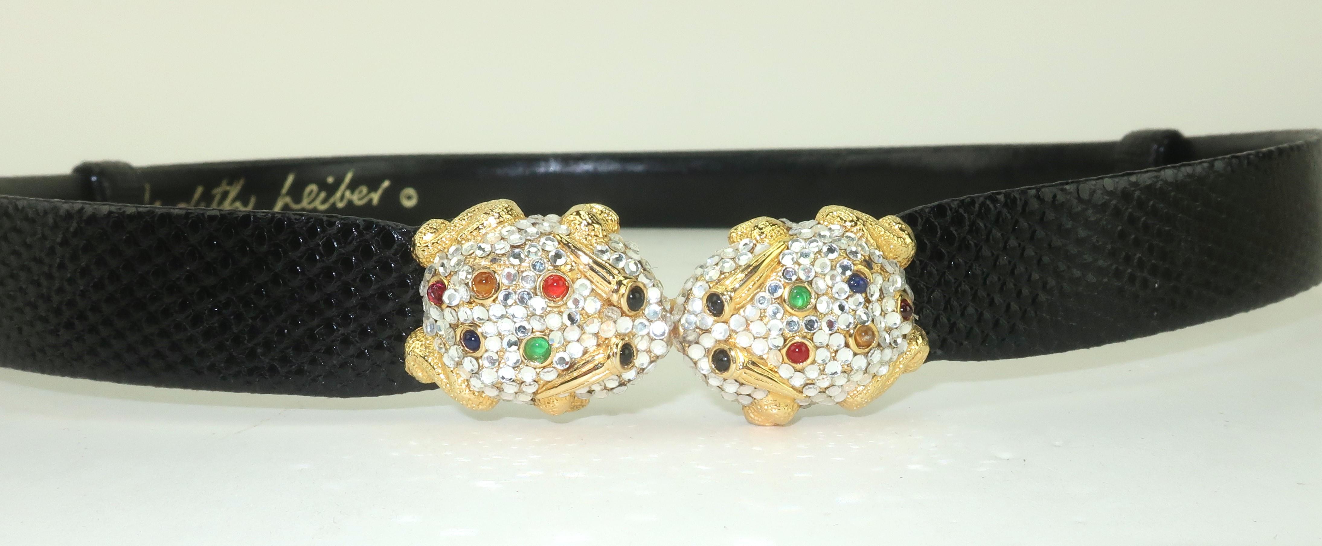 Judith Leiber Pave Crystal Bejeweled Frog Belt In Good Condition In Atlanta, GA