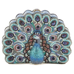 Judith Leiber Peacock Minaudiere Crystal