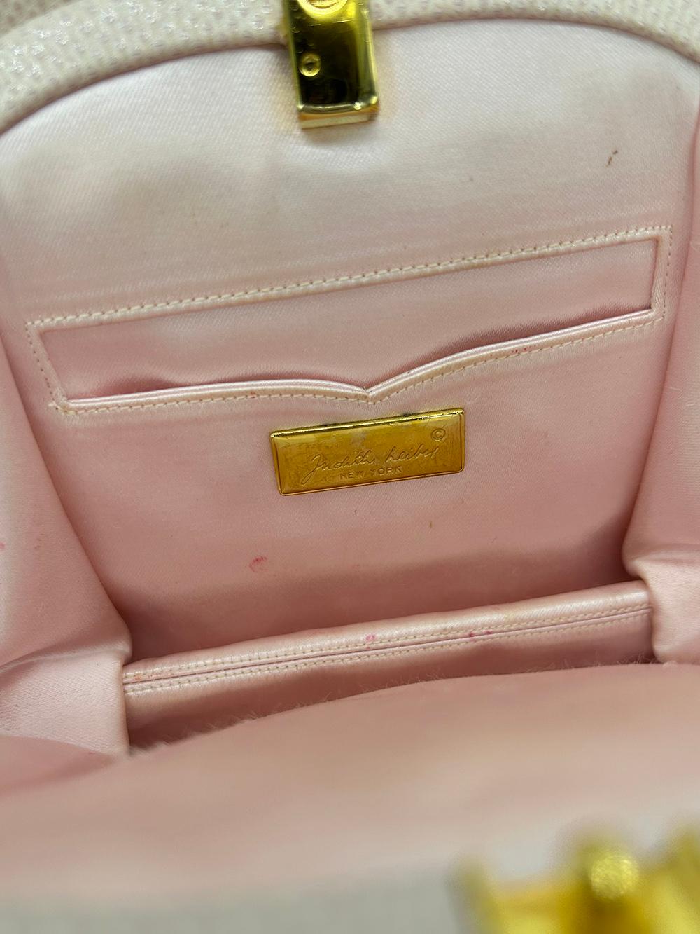 Judith Leiber Pink Lizard Crystal Strap Bag For Sale 9