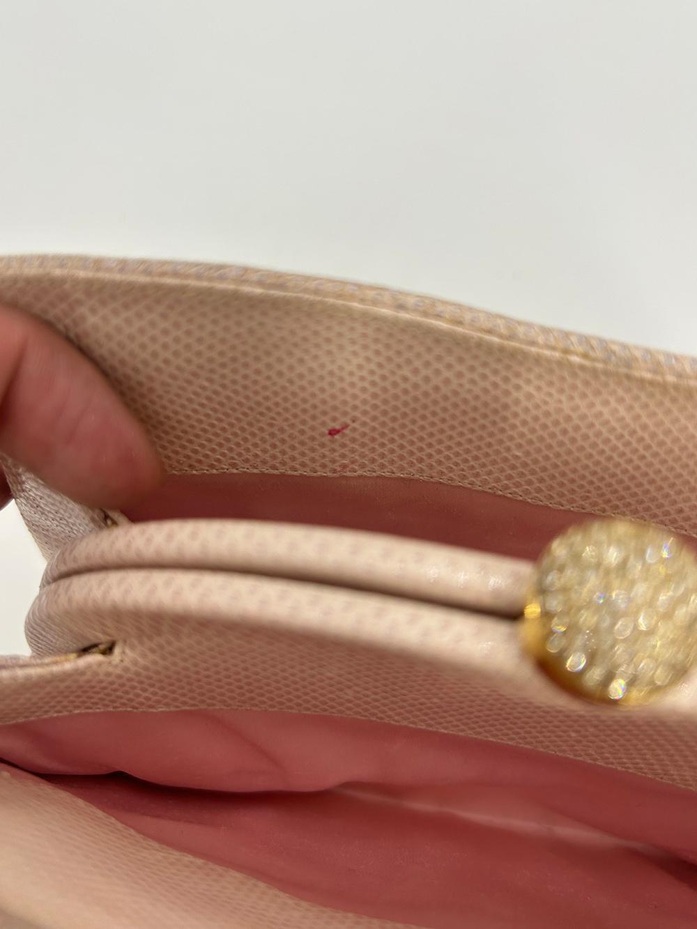 Judith Leiber Pink Lizard Crystal Strap Bag For Sale 11