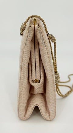Judith Leiber Pink Lizard Crystal Strap Bag