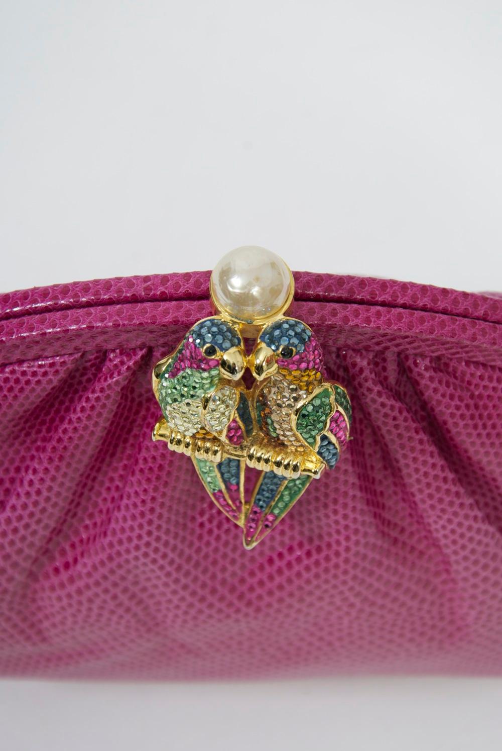 Judith Leiber Pink Parrot Clutch 1