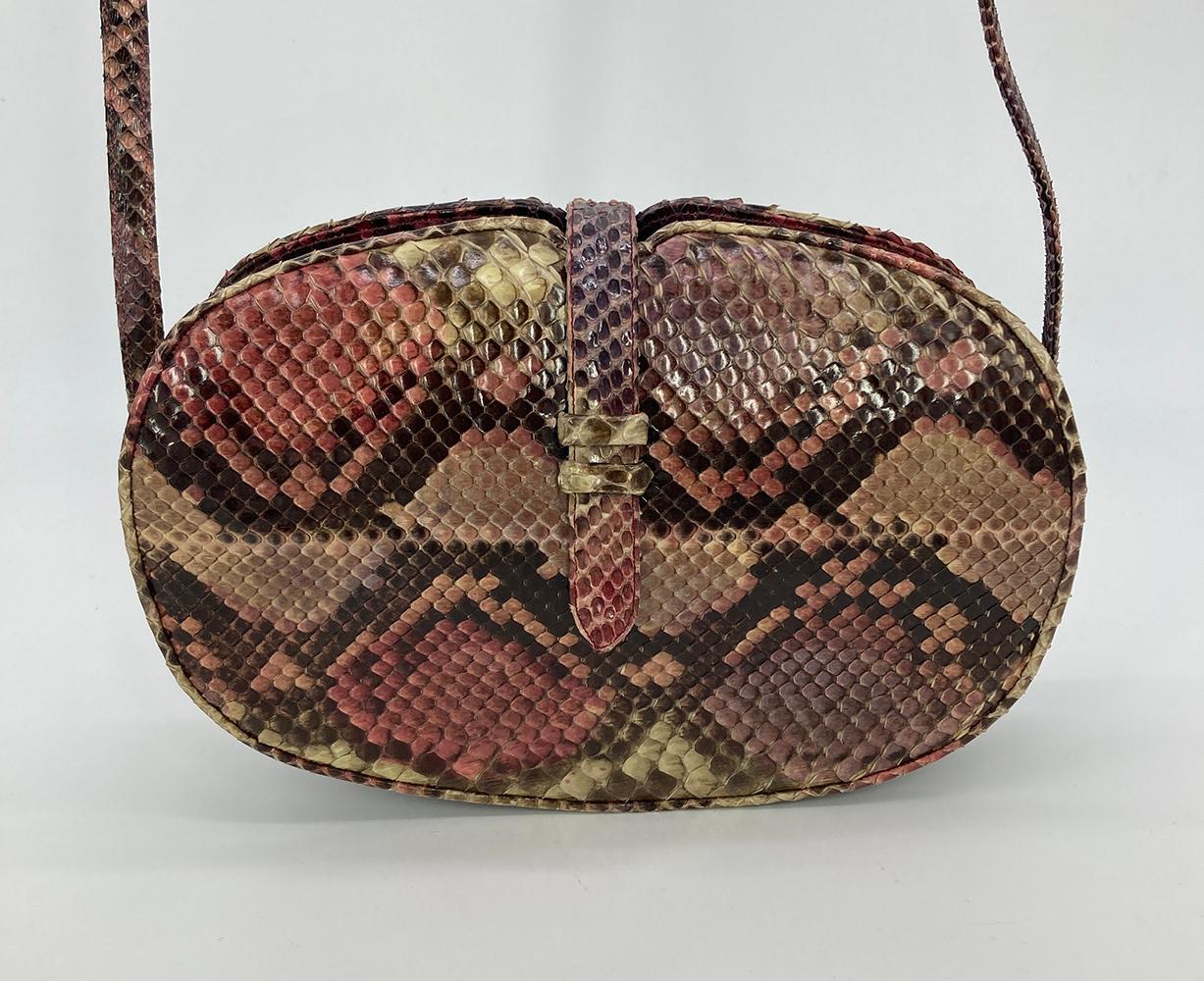 Judith Leiber Pink Python Snakeskin Shoulder Bag In Good Condition In Philadelphia, PA