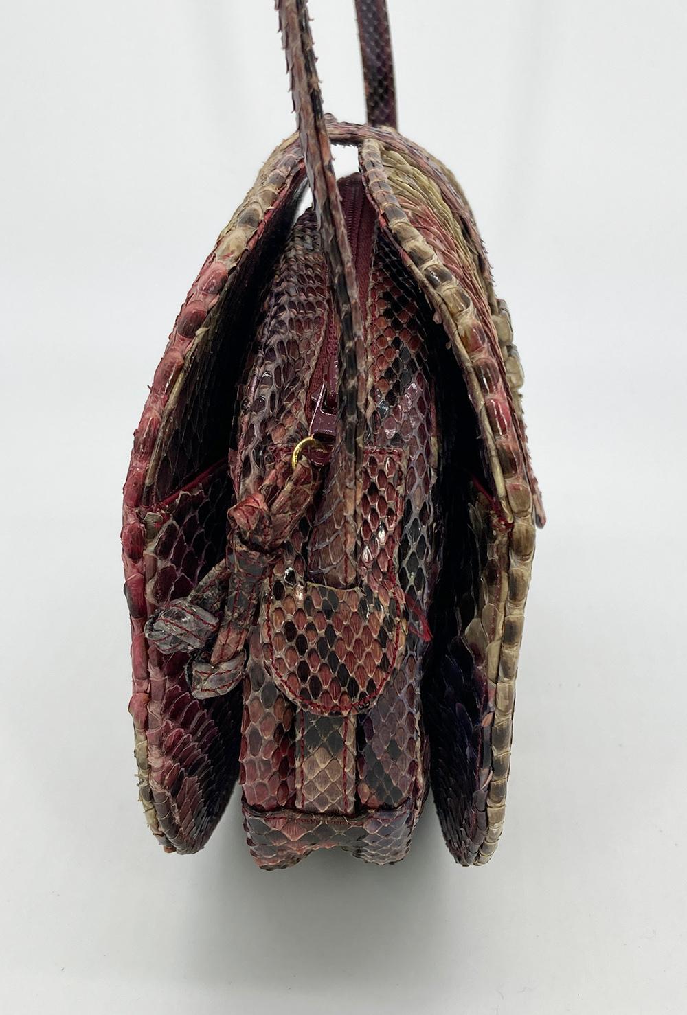 Women's Judith Leiber Pink Python Snakeskin Shoulder Bag