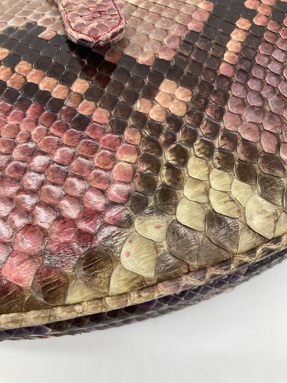 Judith Leiber Pink Python Snakeskin Shoulder Bag 3