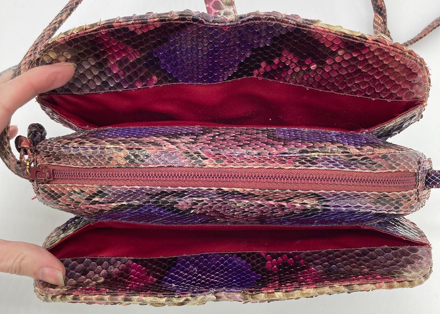 Judith Leiber Pink Python Snakeskin Shoulder Bag 4