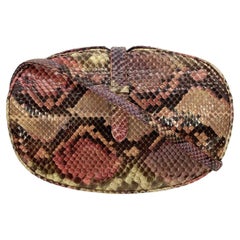 Judith Leiber Pink Python Snakeskin Shoulder Bag