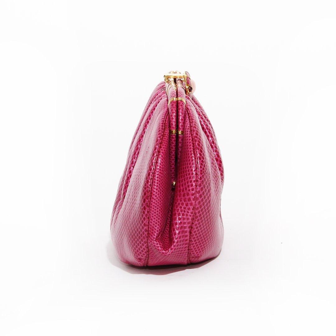 Women's Judith Leiber Pink Rose Clutch / Shoulder Bag