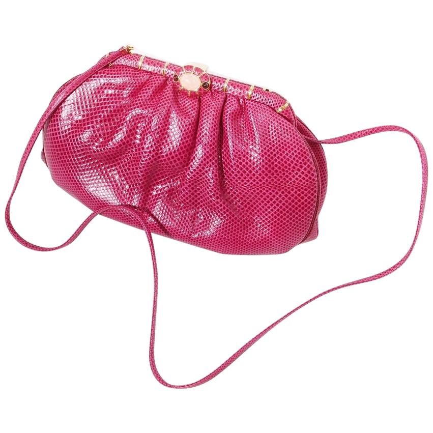Judith Leiber Pink Rose Clutch / Shoulder Bag